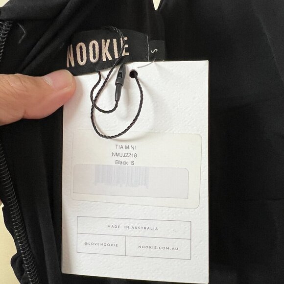 Nookie Tia Mini Bodycon Cutout Dress Small in Black One Shoulder - Picture 3 of 9